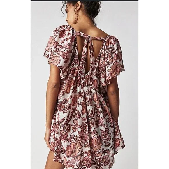 Free People Women's Kauai Getaway Printed Tunic Top size Small XL NWT Floral - Picture 9 of 16